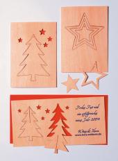 Weihnachtliche Holz-Postkarten