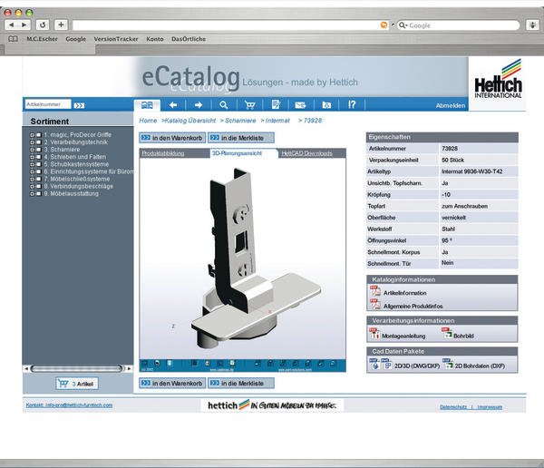 Für CAD-Anwender: Umfangreiche Beschlagbibliothek online