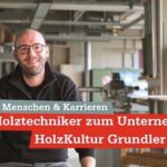 Schreiner und Holztechniker Florian Grundler hat sich in seinem eigenen Unternehmen verwirklicht. Jetzt begleitet er die komplette Produktentstehung – von Anfang an bis zum Ende.