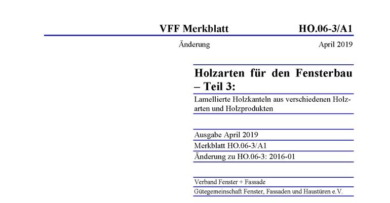 VFF-Merkblatt geändert